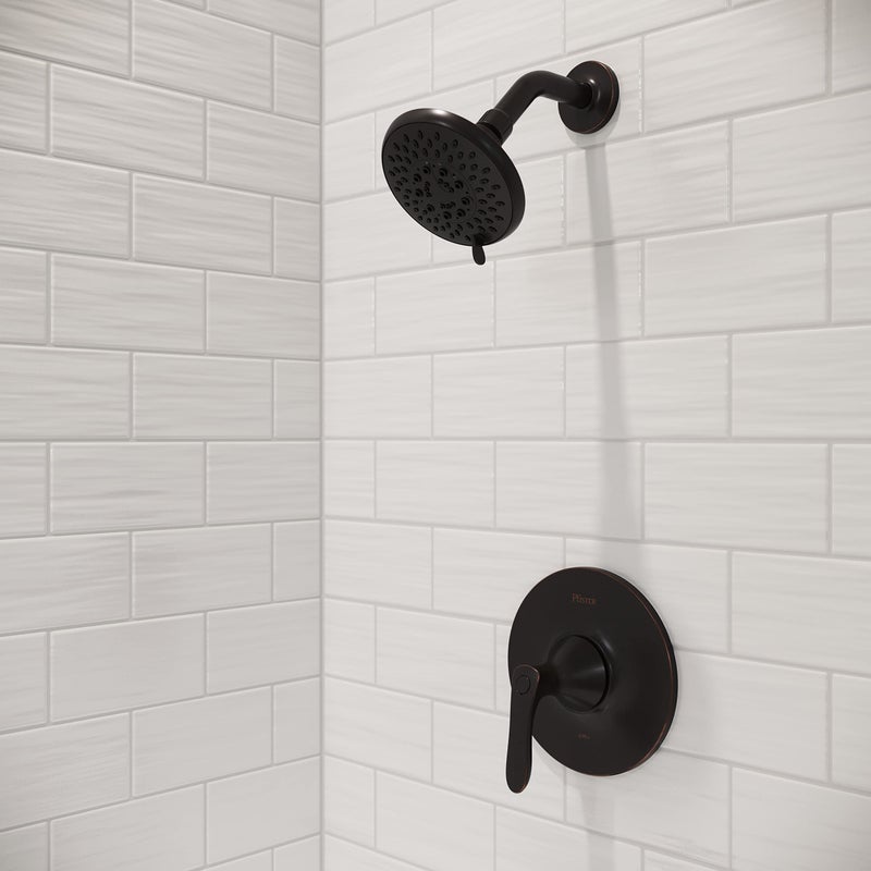 Pfister Weller Shower Only Trim Kit, Valve Not Included, 1-Handle, 2-Hole Install, Tuscan Bronze Finish, LG897WRY - Image 2